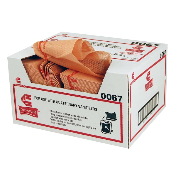 Chicopee 13x21 Pro-Quat Foodservice Red Print Med Duty Towel, Microban, PK150 0067 - main